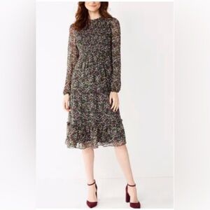 Draper James RSVP Green Floral Smocked Dress NWT